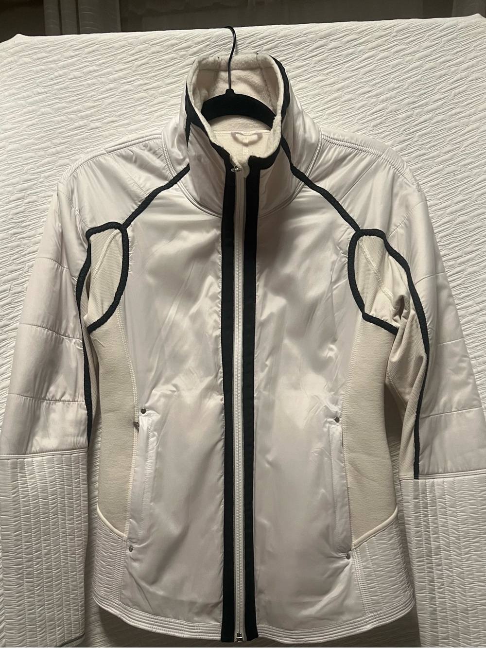 Lululemon Run: Bundle Up Jacket in the "Polar Cream / White / Black" colorway